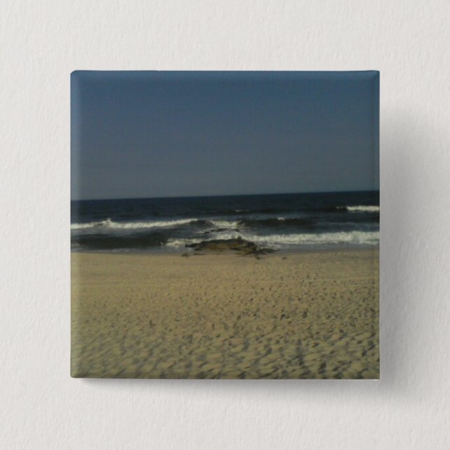 Bóton Quadrado 5.08cm Botão de Praia (Frente)