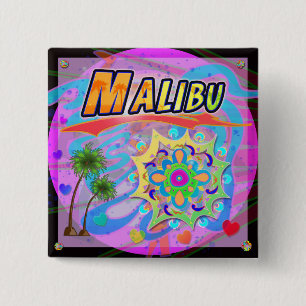 Bóton Quadrado 5.08cm Botão de Progresso Verdadeiro do Malibu