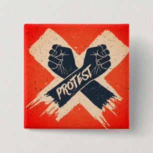 Bóton Quadrado 5.08cm Botão de Protesto de Vidas Negras Importam