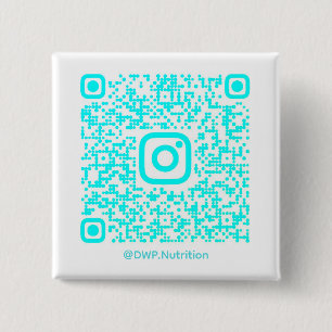 Bóton Quadrado 5.08cm Botão de QR Code @DWP.Nutrition