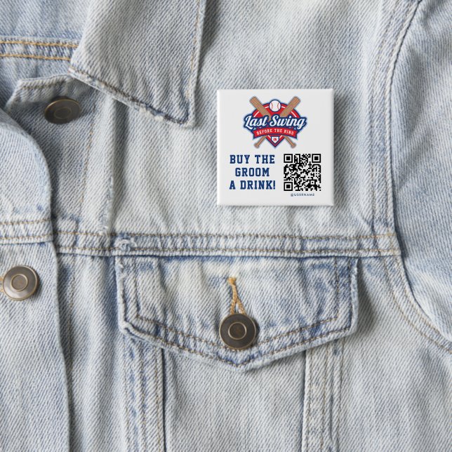 Bóton Quadrado 5.08cm Botão de QR Code para Comprar uma Bebida para o No (In Situ)