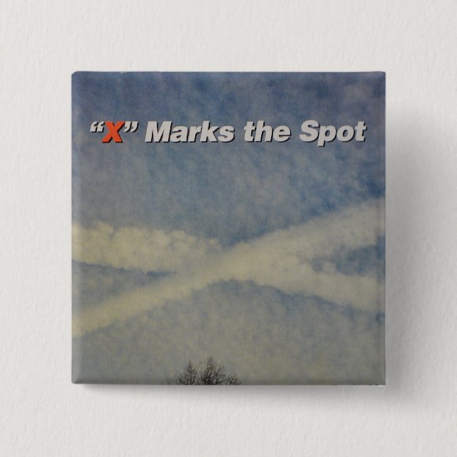 Bóton Quadrado 5.08cm Botão de Quimetria (Frente)