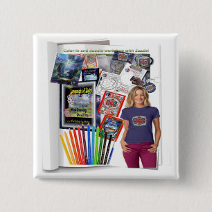 Bóton Quadrado 5.08cm Botão de rabiscar criativo