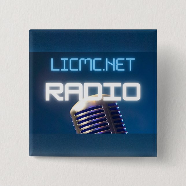 Bóton Quadrado 5.08cm Botão de rádio LICMC (Frente)