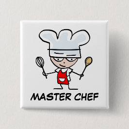 Bóton Quadrado 5.08cm Botão de retoque do chefe de cozinha