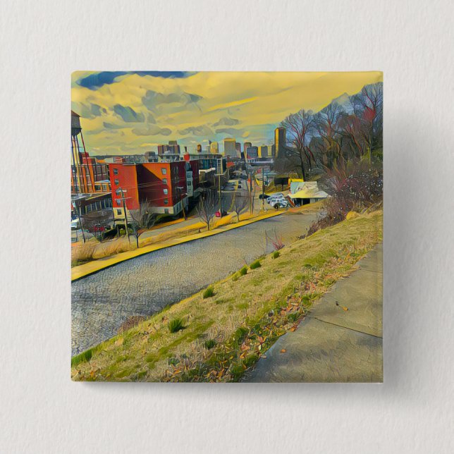 Bóton Quadrado 5.08cm Botão de saída (Frente)