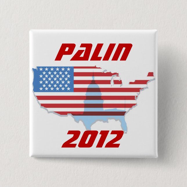 Bóton Quadrado 5.08cm Botão de Sarah Palin 2012 (Frente)