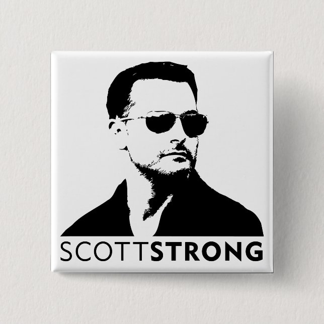 BÓTON QUADRADO 5.08CM BOTÃO DE SCOTTSTRONG (Frente)