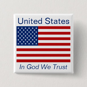 Bóton Quadrado 5.08cm Botão de Sinalizador Americano