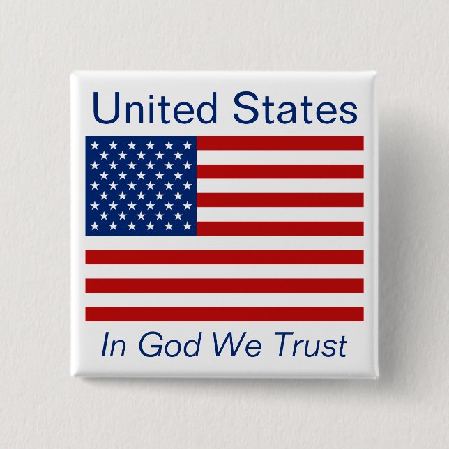 Bóton Quadrado 5.08cm Botão de Sinalizador Americano (Frente)