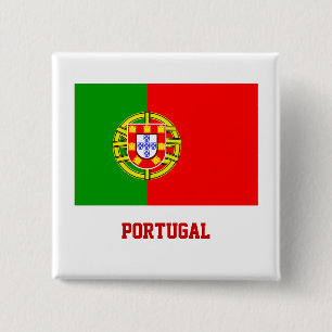 Bóton Quadrado 5.08cm Botão de Sinalizador Portugal/Pino do Lapel