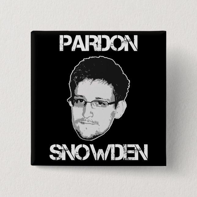 Bóton Quadrado 5.08cm Botão de Snowden do perdão (Frente)