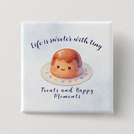 Bóton Quadrado 5.08cm Botão de Sobremesa de Bolo Fofo