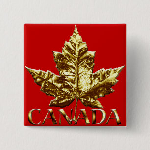 Bóton Quadrado 5.08cm Botão de Souvenir do Canadá: Medalha Dourada do 
