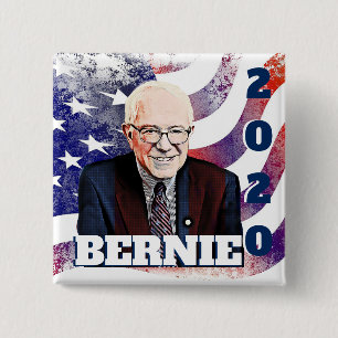 Bóton Quadrado 5.08cm Botão de Suporte da Eleição Bernie Sanders 2020