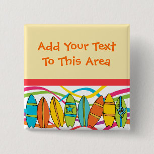 Bóton Quadrado 5.08cm Botão de surfboards personalizadas