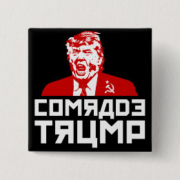Bóton Quadrado 5.08cm Botão de trunfo: "COMRADE TRUMP" (Preto)