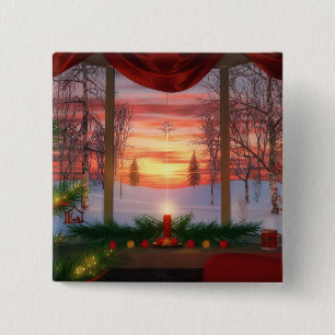 Bóton Quadrado 5.08cm Botão de Verão do Céu