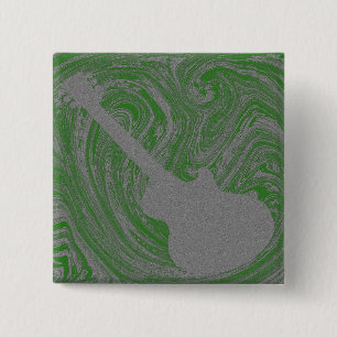 Bóton Quadrado 5.08cm Botão de Violão Grunge, Verde