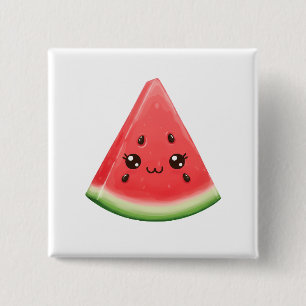 Bóton Quadrado 5.08cm Botão de Watermelon de Verão Divertido Presente de
