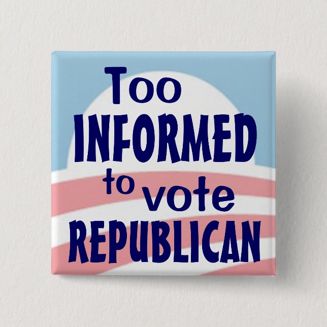 Bóton Quadrado 5.08cm Botão demasiado informado (Frente)