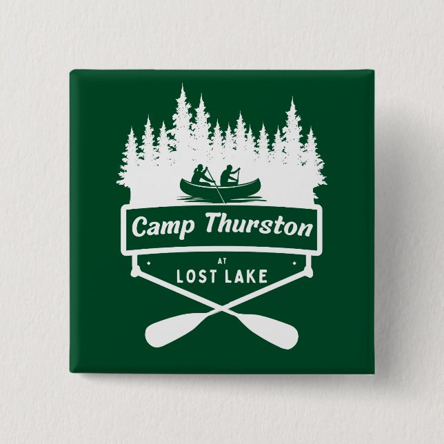 Bóton Quadrado 5.08cm Botão design (Frente)