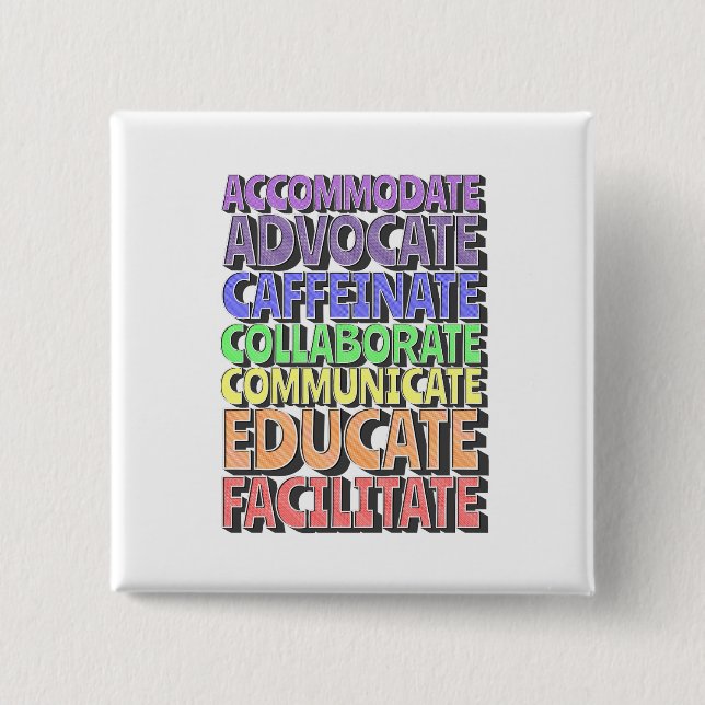 Bóton Quadrado 5.08cm Botão - Dia do Professor: Educar (Frente)