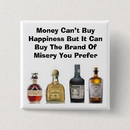 Bóton Quadrado 5.08cm Botão Dinheiro