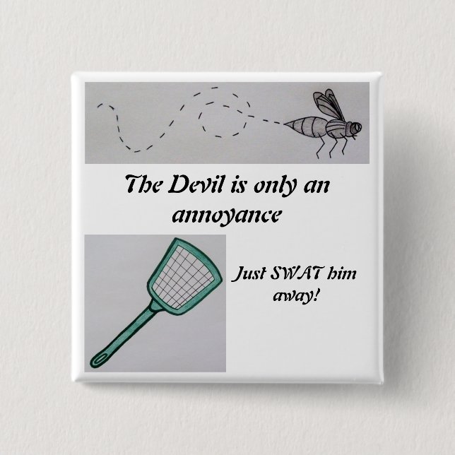 Bóton Quadrado 5.08cm Botão do aborrecimento (Frente)