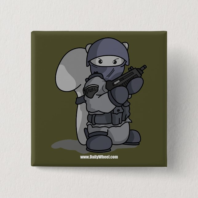 Bóton Quadrado 5.08cm Botão do agente de SQRL (Frente)