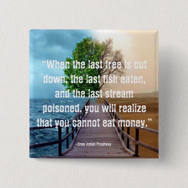 Bóton Quadrado 5.08cm Botão do ambiente (Frente)