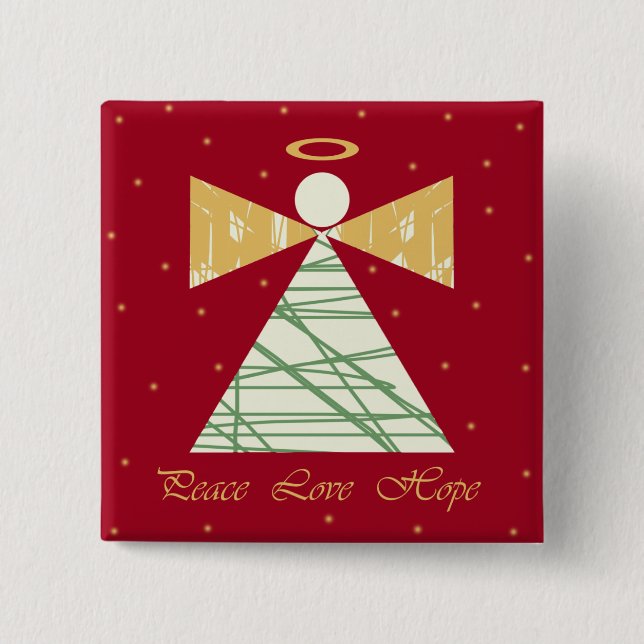 Bóton Quadrado 5.08cm Botão do anjo (Frente)