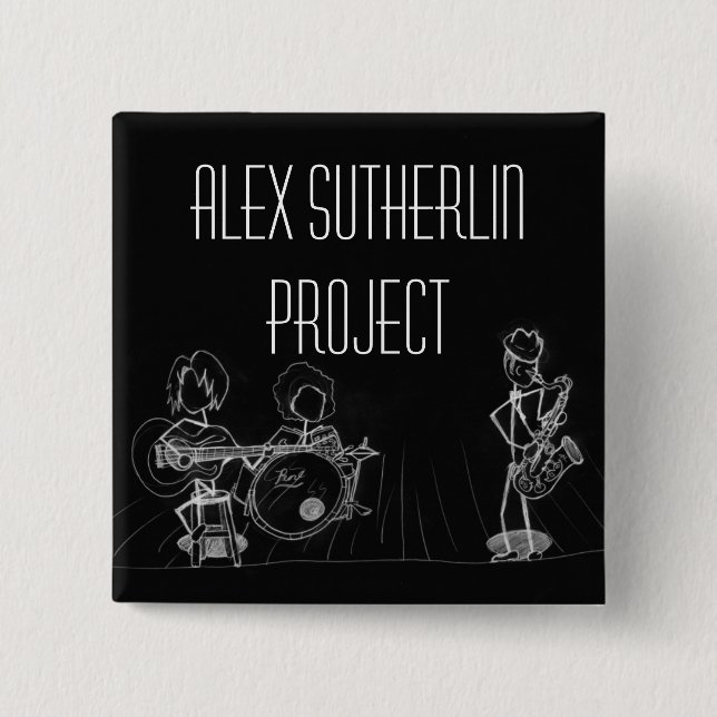 Bóton Quadrado 5.08cm Botão do ASP (Frente)