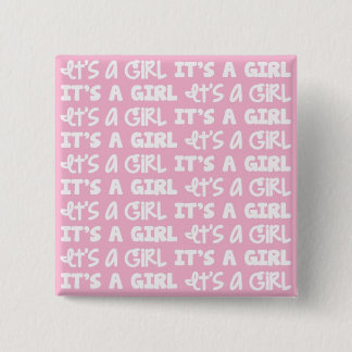 Bóton Quadrado 5.08cm Botão do bebé é uma menina!