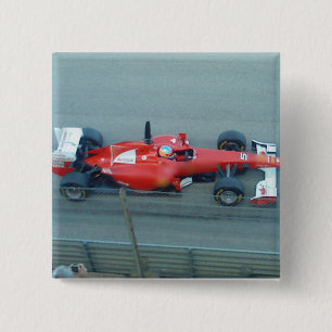 Bóton Quadrado 5.08cm Botão do Carro Vermelho