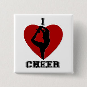 Bóton Quadrado 5.08cm Botão do cheerleader