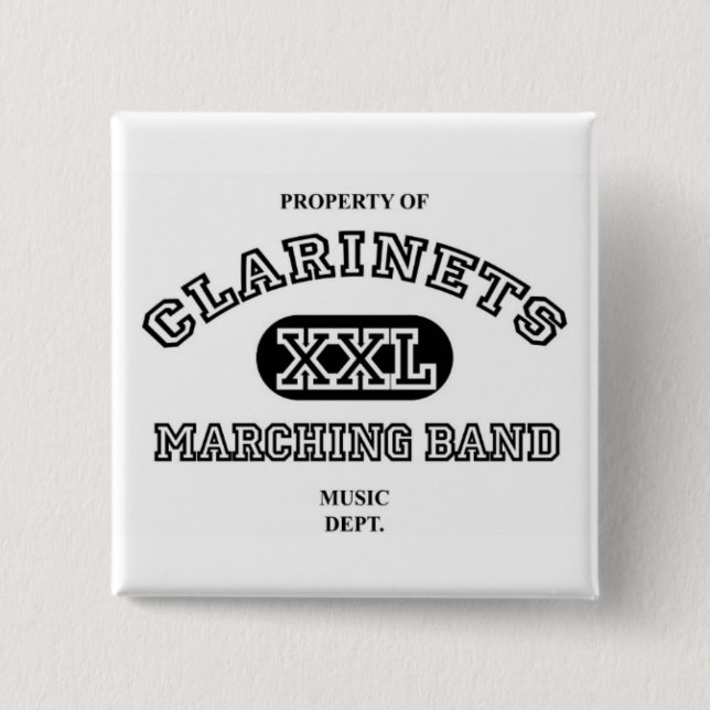 Bóton Quadrado 5.08cm Botão do clarinete (Frente)