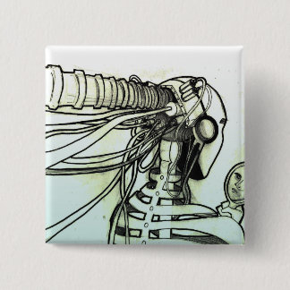 Bóton Quadrado 5.08cm Botão do Cyborg