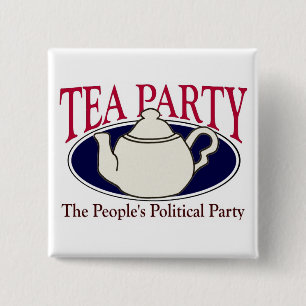 Bóton Quadrado 5.08cm Botão do dia do imposto do tea party