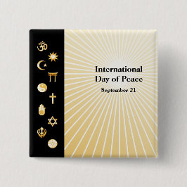 Bóton Quadrado 5.08cm Botão do Dia Internacional da Paz