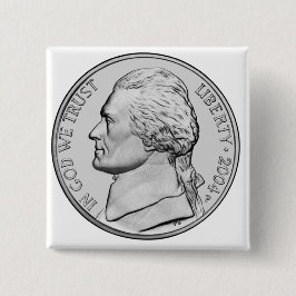 Bóton Quadrado 5.08cm Botão do dinheiro