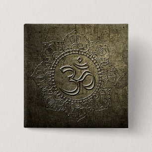 Bóton Quadrado 5.08cm Botão do efeito 3 do metal do bronze da mandala d