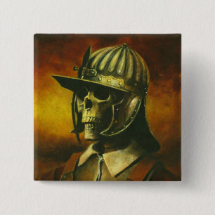 Bóton Quadrado 5.08cm Botão do Esqueleto da Rua da Guerra Civil