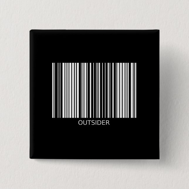 Bóton Quadrado 5.08cm Botão do estranho (Frente)