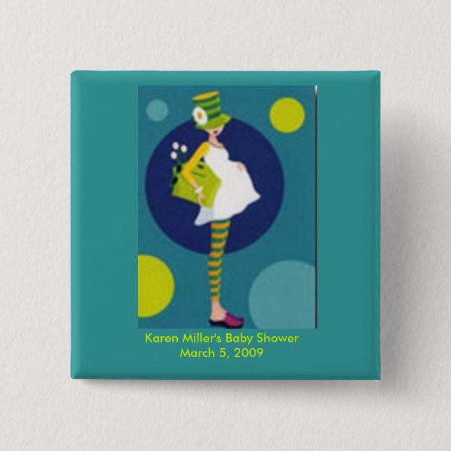 Bóton Quadrado 5.08cm Botão do favor do chá (Frente)