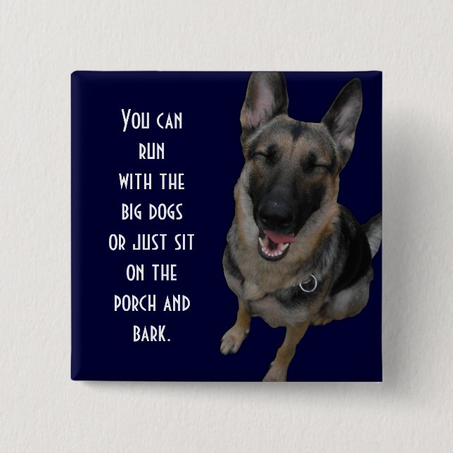 Bóton Quadrado 5.08cm Botão do german shepherd (Frente)