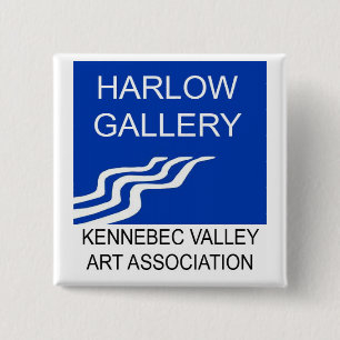 Bóton Quadrado 5.08cm Botão do logotipo de Harlow Gallery/KVAA