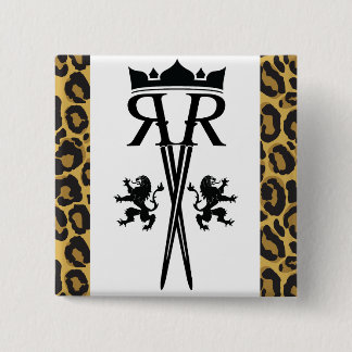 Bóton Quadrado 5.08cm Botão do logotipo do RR