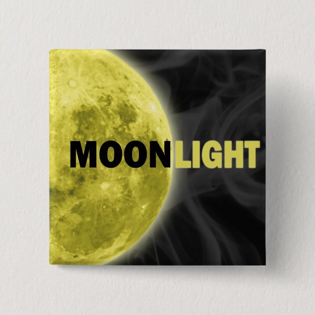 Bóton Quadrado 5.08cm Botão do luar (Frente)