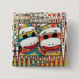 Bóton Quadrado 5.08cm Botão do macaco da peúga